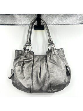 B. Makowsky Silver Shoulder Bag with Charm